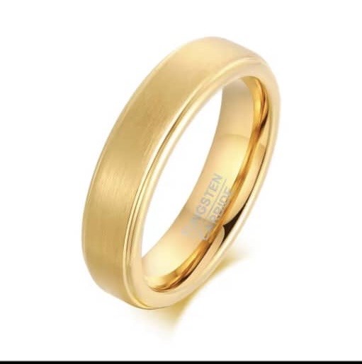 5mm golden Tungsten wedding band