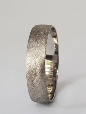 5mm Matte wedding band 18kt white gold