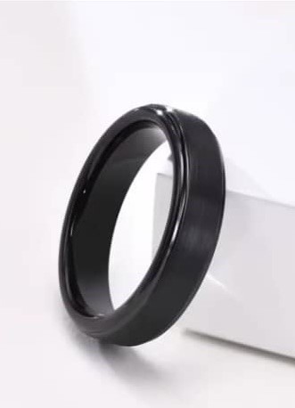 5mm Black Tungsten wedding band