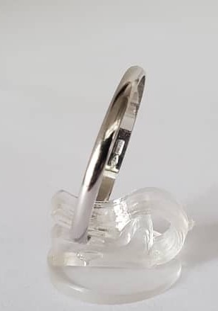 2mm plain light 18kt white gold wedding ring