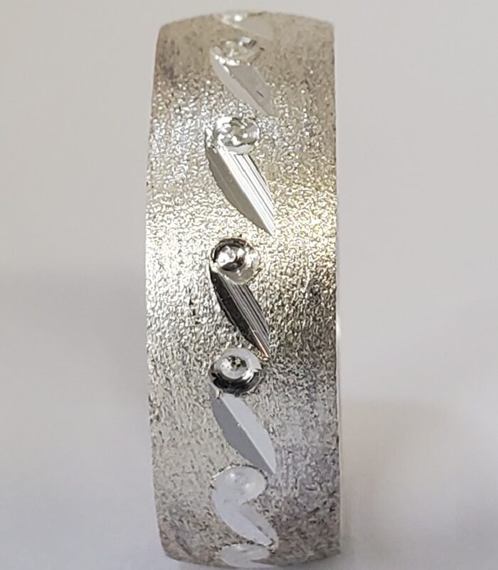 8MM MATTE KEY STERLING SILVER RING