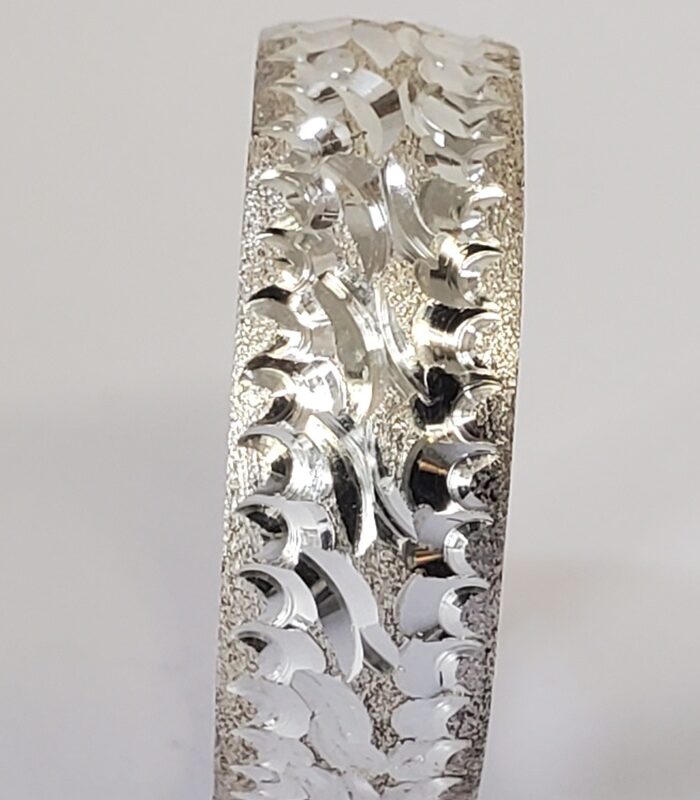 8MM INK STERLING SILVER WEDDING RING