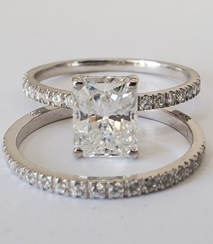 RADIANT 3.5CT MOISSANITE SILVER BRIDAL SET