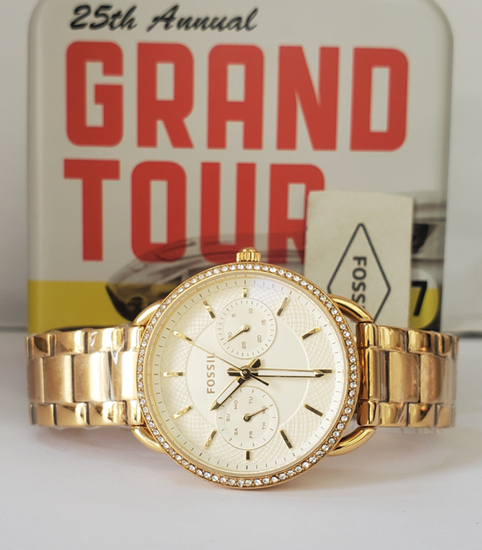 FOSSIL STUDDED YELLOW WATCH