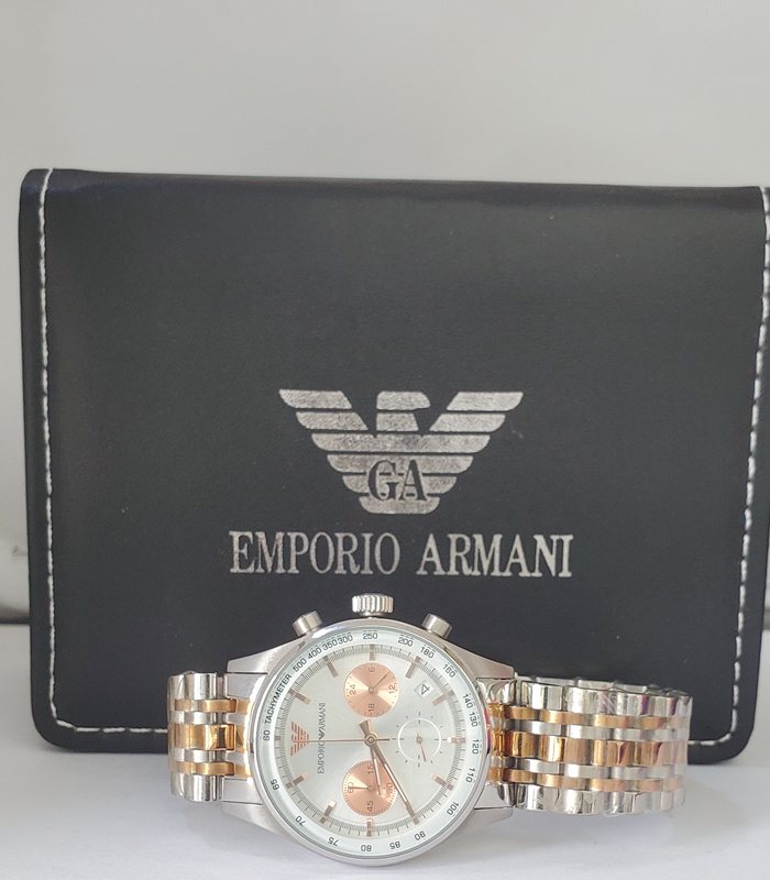 EMPORIO ARMANI SILVER CHAIN WATCH