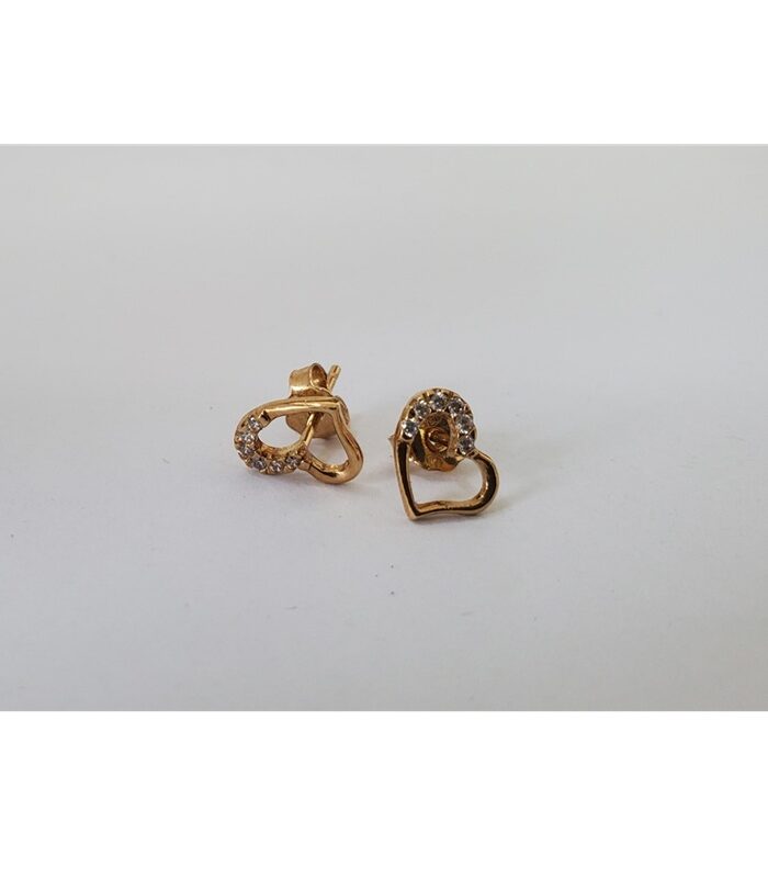 HEART STUDDED EARRINGS 18KT YELLOW GOLD