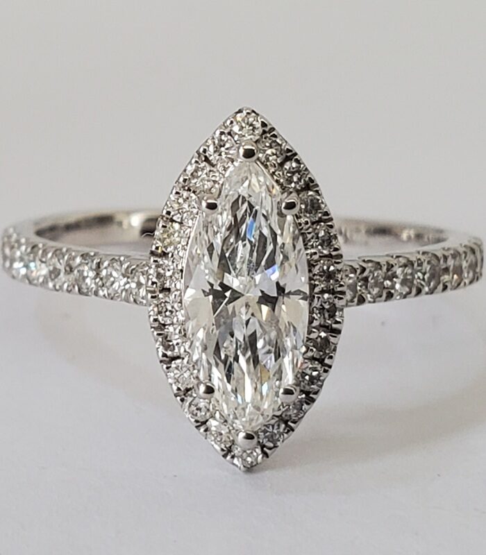 MARQUISE LAB DIAMOND 18KT WHITE GOLD