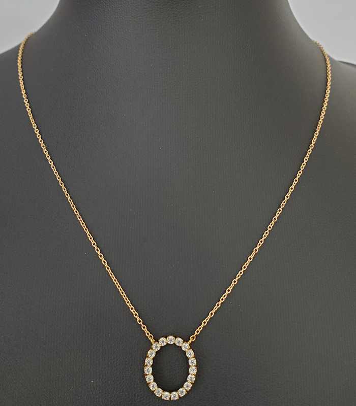 18kt gold Moissanite Oval necklace