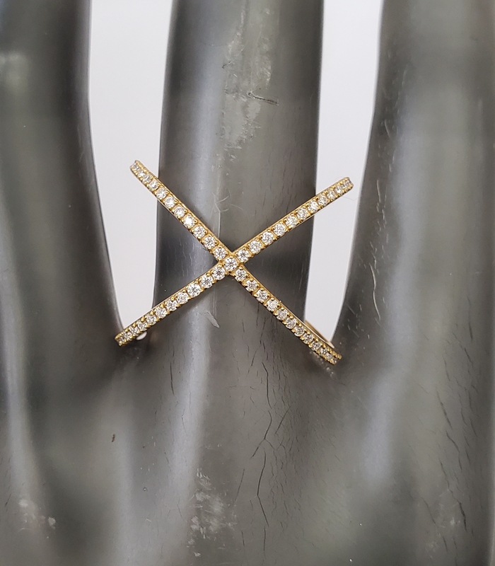 X Moissanite 18kt gold fashion ring