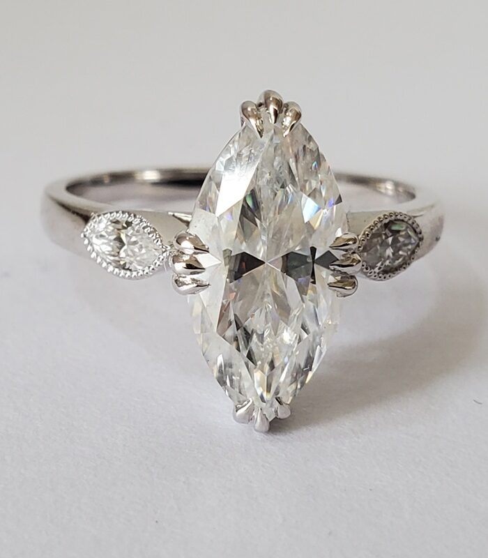 Marquise Monae Moissanite 18kt white gold