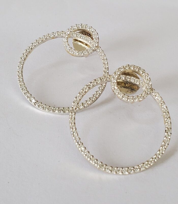 Double circles Moissanite 925 fashion earrings