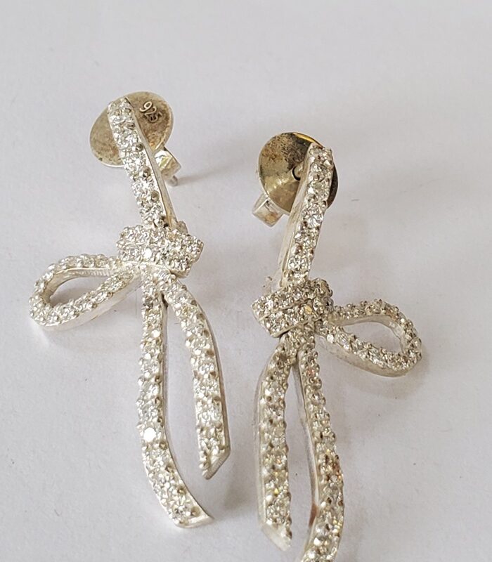 Knot drop Moissanite 925 earrings