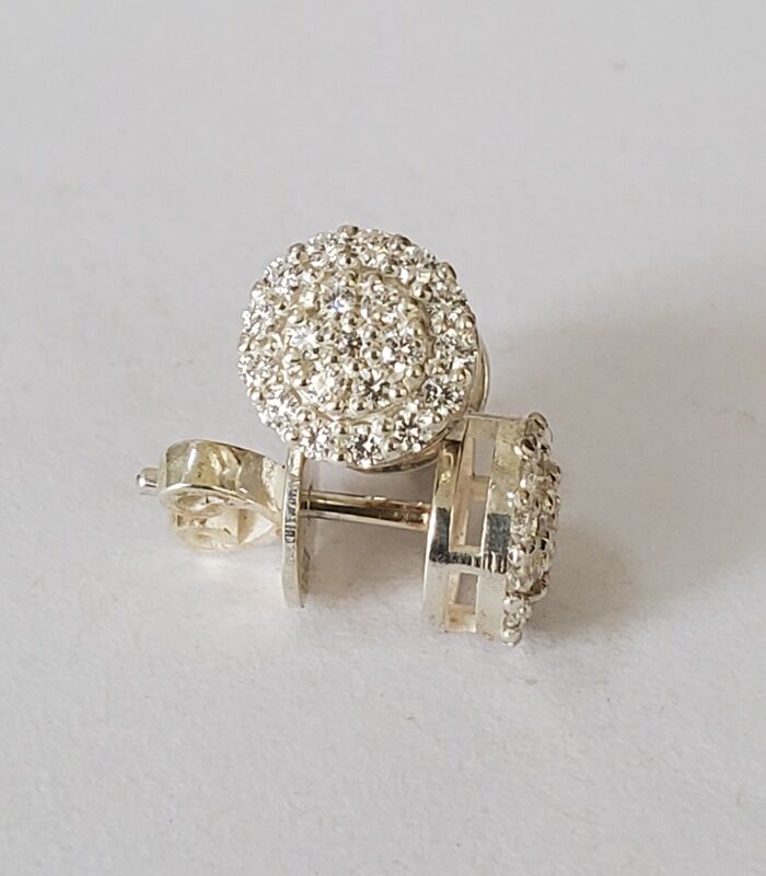 Round cluster Moissanite 925 studs