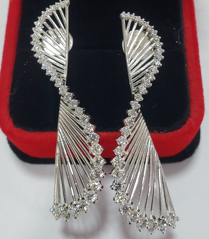 Spiral Fashion Silver / Moissanite earrings