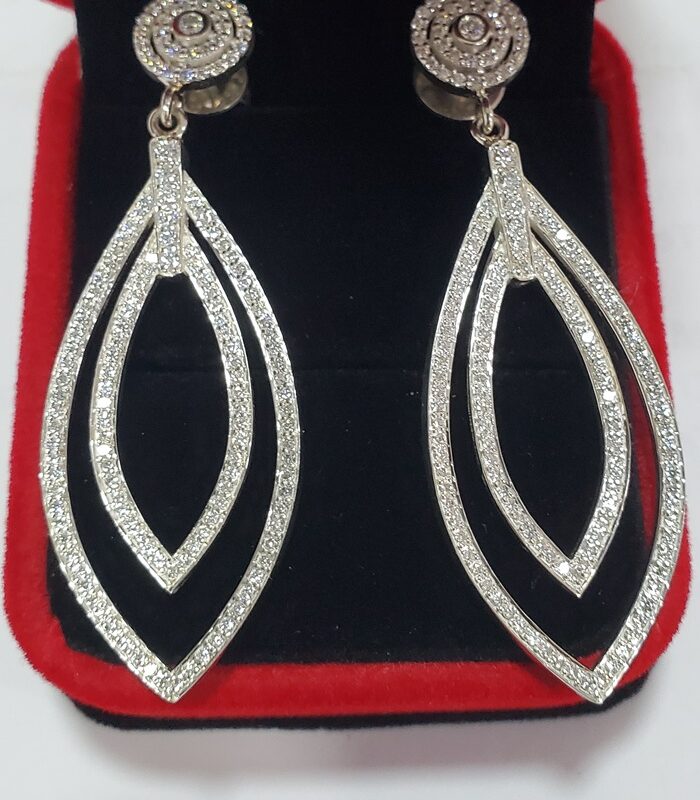 Fancy drop Moissanite silver earrings