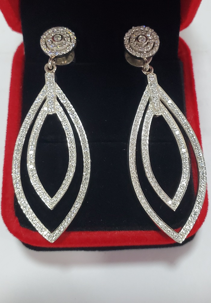 Fancy drop Moissanite silver earrings